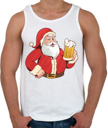 printfashion Télapó sörrel - Férfi atléta - Fehér (5112032)