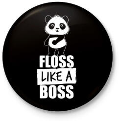 printfashion Floss táncos panda - Kitűző, hűtőmágnes - Fekete (3096474)