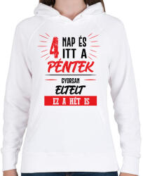 printfashion 4 nap és itt a péntek - fekete - Női kapucnis pulóver - Fehér (7078928)