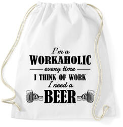 printfashion I'm a workaholic - Sportzsák, Tornazsák - Fehér (7448615)