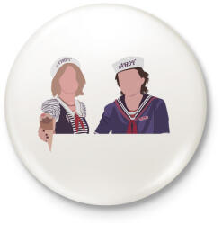 printfashion Nancy&Steve ST - Kitűző, hűtőmágnes - Fehér (3088470)