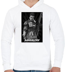 printfashion Bangalore BW - Apex Legends - Férfi kapucnis pulóver - Fehér (1472764)