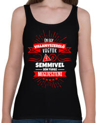 printfashion Bátor villanyszerelő - Női atléta - Fekete (2669380)