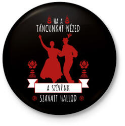 printfashion Ha a táncunkat nézed - Kitűző, hűtőmágnes - Fekete (7420545)