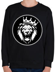 printfashion Oroszlán király - Gyerek pulóver - Fekete (1651701)