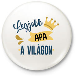 printfashion Legjobb apa a világon - Kitűző, hűtőmágnes - Fehér (7128471)