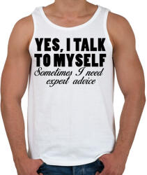 printfashion Yes, I talk to myself. - Férfi atléta - Fehér (273722)