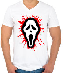 printfashion Véres sikoly - Férfi V-nyakú póló - Fehér (2947526)