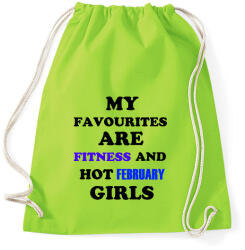 printfashion A kedvenceim a fitnessz és a jó februári születésű csajok - Sportzsák, Tornazsák - Limezöld (1371868)