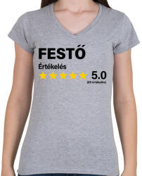 printfashion Festő Értékelés ***** 5.0 (69 értékelés) - Női V-nyakú póló - Sport szürke (16420661)