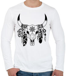 printfashion tehén koponya - Férfi hosszú ujjú póló - Fehér (16247702)