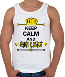 printfashion Keep calm and save lives - Férfi atléta - Fehér (9126298)