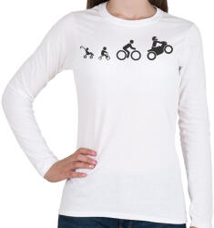 printfashion Motoros evolúció - Női hosszú ujjú póló - Fehér (2341058)
