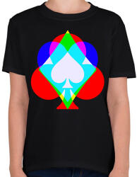 printfashion Színes póker - Gyerek póló - Fekete (15556896)