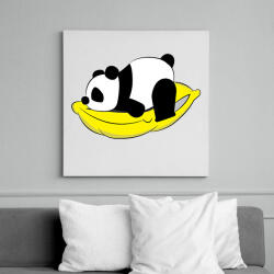 printfashion Panda pihen - Vászonkép - Fehér (12056147)
