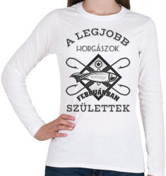 printfashion Horgász február - Női hosszú ujjú póló - Fehér (5732238)