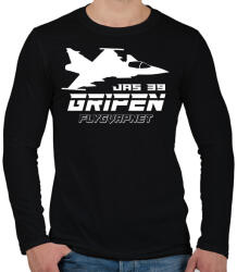 printfashion JAS 39 gripen repülő - Férfi hosszú ujjú póló - Fekete (15553056)