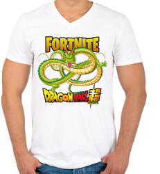 printfashion Shenron Glider - Fortnite game - Férfi V-nyakú póló - Fehér (8254902)