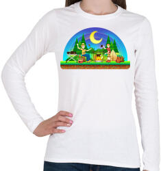 printfashion Kempingezés - Női hosszú ujjú póló - Fehér (10592662)