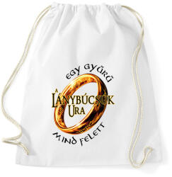 printfashion A Lánybúcsúk Ura, egy gyűrű mind felett! - Sportzsák, Tornazsák - Fehér (16475289)