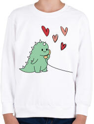 printfashion Szerelmes dínó (fiú) - Gyerek pulóver - Fehér (15581637)