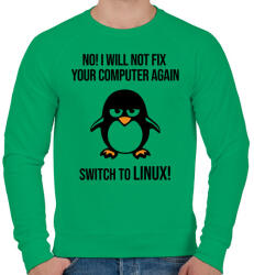 printfashion Válts linuxra - Férfi pulóver - Zöld (3529491)