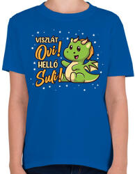 printfashion Helló suli! - Kis sárkány - Gyerek póló - Királykék (13566841)