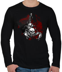 printfashion koponyás skorpió - Férfi hosszú ujjú póló - Fekete (14572276)