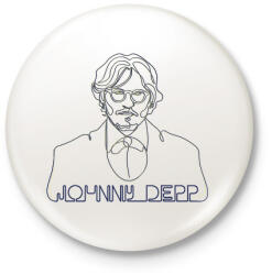 printfashion Johhny Depp - Vonalas - Kitűző, hűtőmágnes - Fehér (7295856)