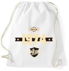 printfashion born-in-1974-cream-choco - Sportzsák, Tornazsák - Fehér (628447)