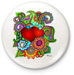 printfashion Szerelmes szivek - Kitűző, hűtőmágnes - Fehér (3077135)