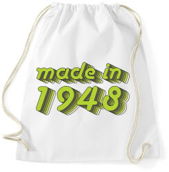 printfashion made-in-1948-green-grey - Sportzsák, Tornazsák - Fehér (480531)