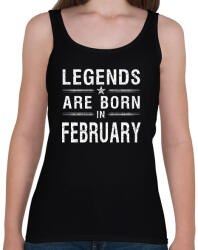 printfashion A legendák februárban születtek - Női atléta - Fekete (780892)