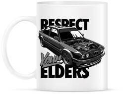 printfashion BMW E30 RESPECT YOUR ELDERS - Bögre - Fehér (15301627)
