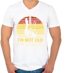 printfashion Basszusgitáros - Férfi V-nyakú póló - Fehér (15678903)