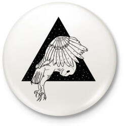 printfashion Éjjeli bagoly - Kitűző, hűtőmágnes - Fehér (3074956)