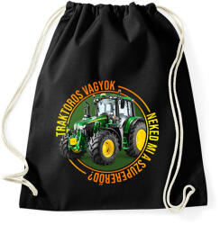 printfashion Traktoros vagyok, neked mi a szupererőd? - Sportzsák, Tornazsák - Fekete (2623512)
