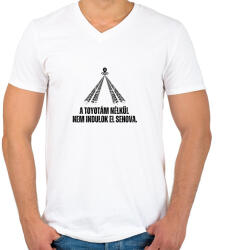 printfashion A Toyotám nélkül nem indulok el sehova - Férfi V-nyakú póló - Fehér (14240536)