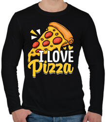 printfashion pizza - Férfi hosszú ujjú póló - Fekete (16504655)