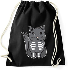 printfashion csontváz cica - Sportzsák, Tornazsák - Fekete (14539195)