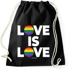 printfashion LOVE IS LOVE - humanista - LMBT / LMBTQI (128) - Sportzsák, Tornazsák - Fekete (3910428)