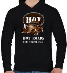 printfashion HOT ROADS - Férfi kapucnis pulóver - Fekete (2204082)