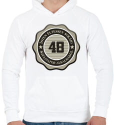 printfashion 48 - Férfi kapucnis pulóver - Fehér (7218857)