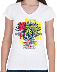 printfashion Korona minták rotterdam - Női V-nyakú póló - Fehér (4644645)