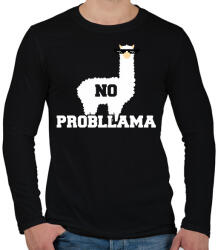 printfashion No probLama - Férfi hosszú ujjú póló - Fekete (2017546)