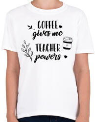 printfashion Coffee- Teacher - Gyerek póló - Fehér (8590398)
