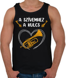 printfashion A szívemhez a kulcs - Trombita - Férfi atléta - Fekete (7639958)