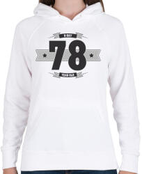 printfashion b-day-78-dark-lightgrey - Női kapucnis pulóver - Fehér (516400)