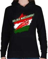 printfashion hajrá magyarok - Női kapucnis pulóver - Fekete (14687656)