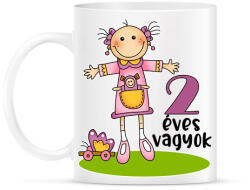 printfashion 2 éves vagyok" kislányoknak - Bögre - Fehér (13449997)